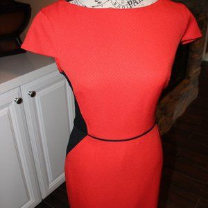 Orange & Black Cap Sleeve Dress